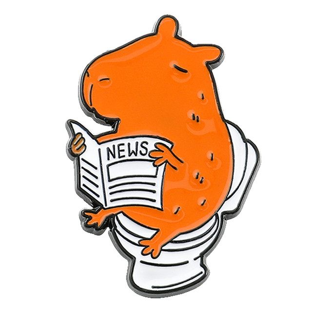 Capivara engraçada Esmalte Lapel Pins Capivara bonito lendo jornal em  Toiletting Broches Animal dos desenhos animados Metal Badge para mochila -  AliExpress